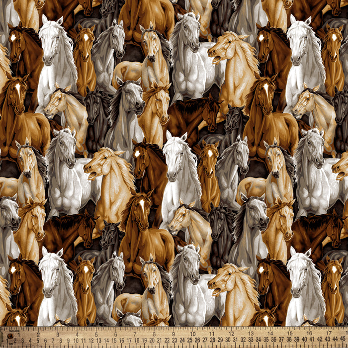 Horse Stampede Cotton Fabric