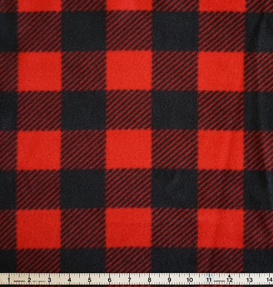 Red Black PreCut Flannel Fabric  (1.5 Yards)