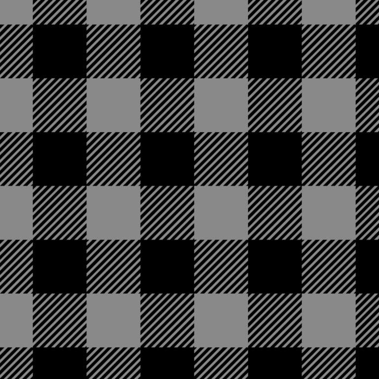 Gray Black Buffalo Plaid Flannel Fabric