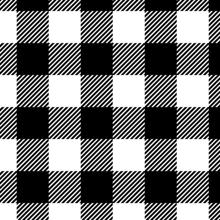 White Black Buffalo Plaid Flannel Fabric