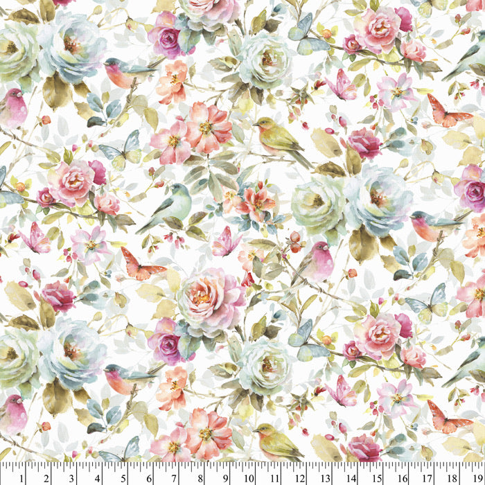 Watercolor Garden Cotton Fabric