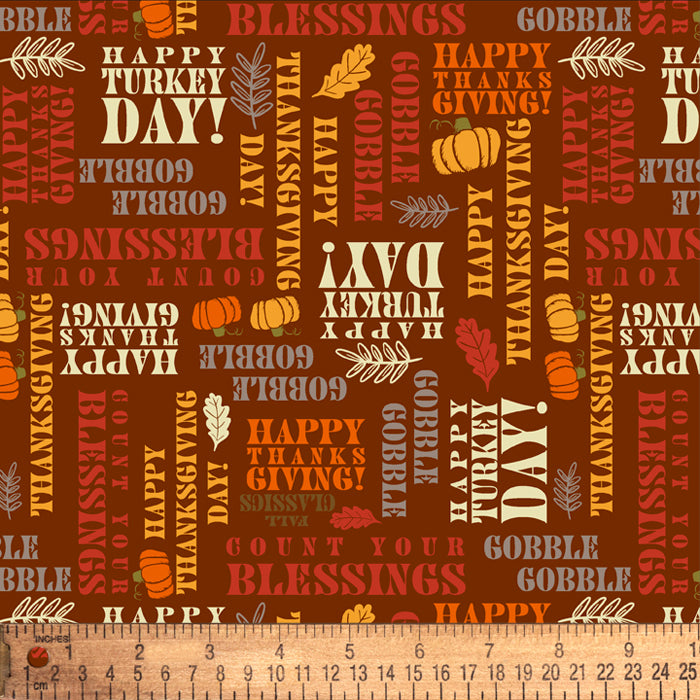 Happy Thanksgiving Cotton Fabric