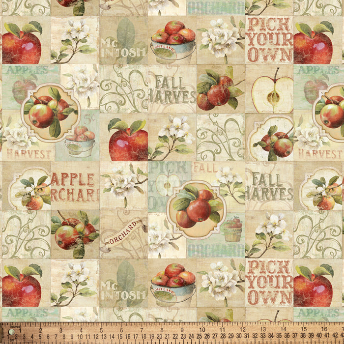 Apples Orchard Cotton Fabric
