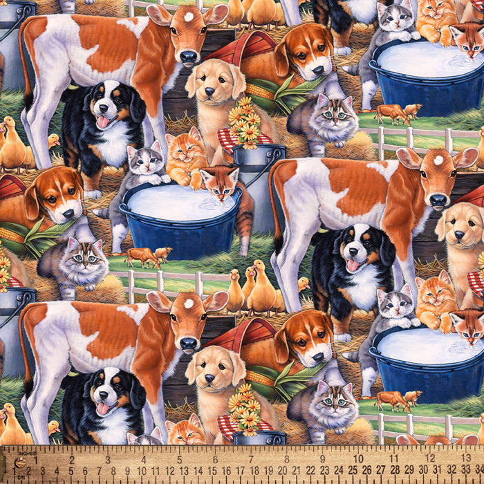 Animals on the Farm Cotton Fabric