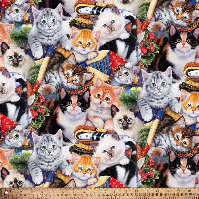 Kittens Cat Fun Cotton Fabric