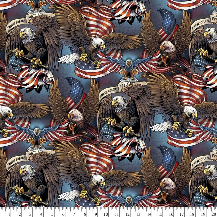 Patriotic Eagle Digital Cotton Print Fabric