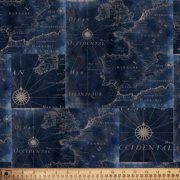 Mystic Maps Cotton Fabric