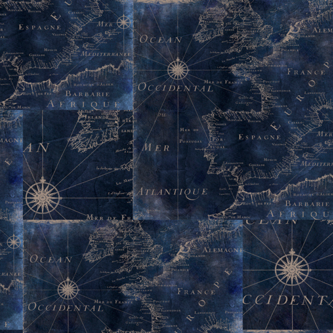 Mystic Maps Cotton Fabric