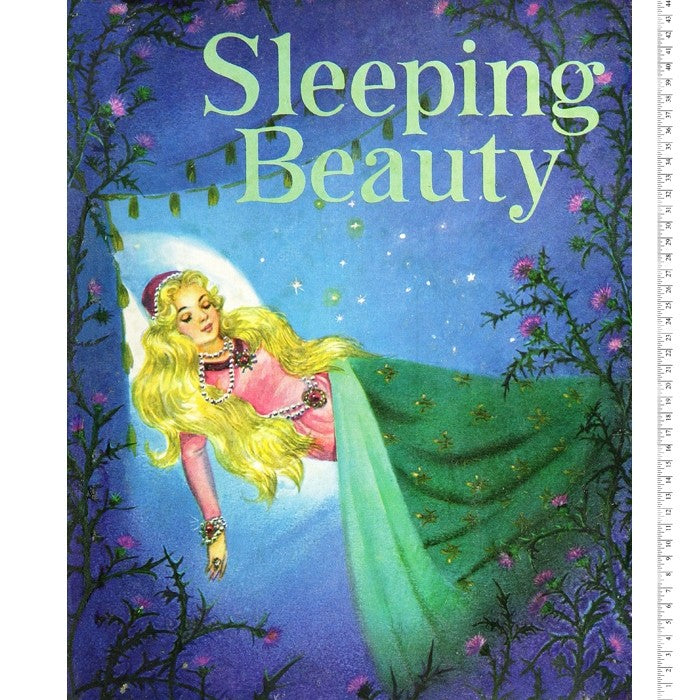 Sleeping Beauty Vintage Digital Cotton Print Fabric Panel