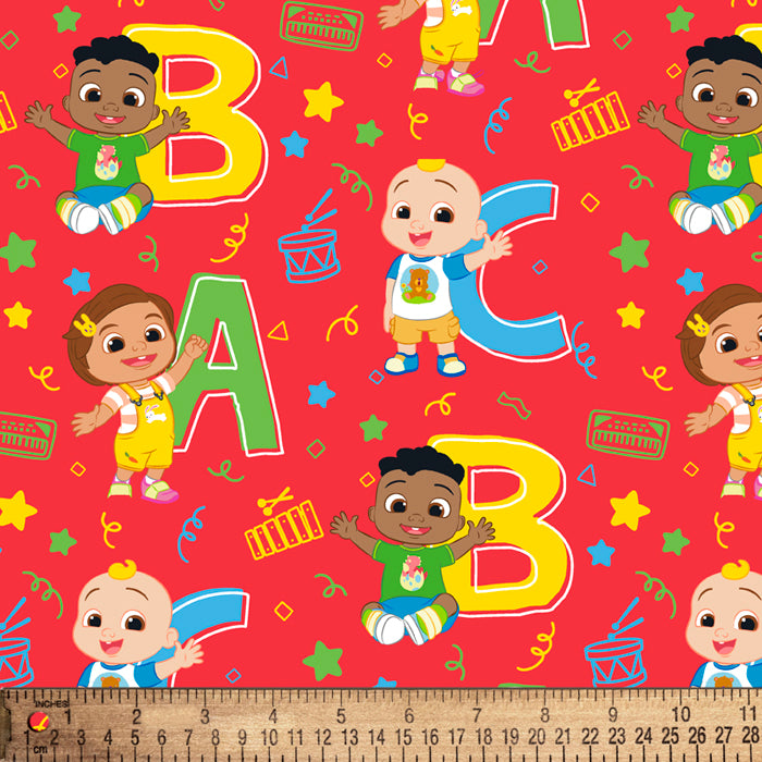 Cocomelon ABC Licensed By David Textiles Digital Cotton Print Fabric