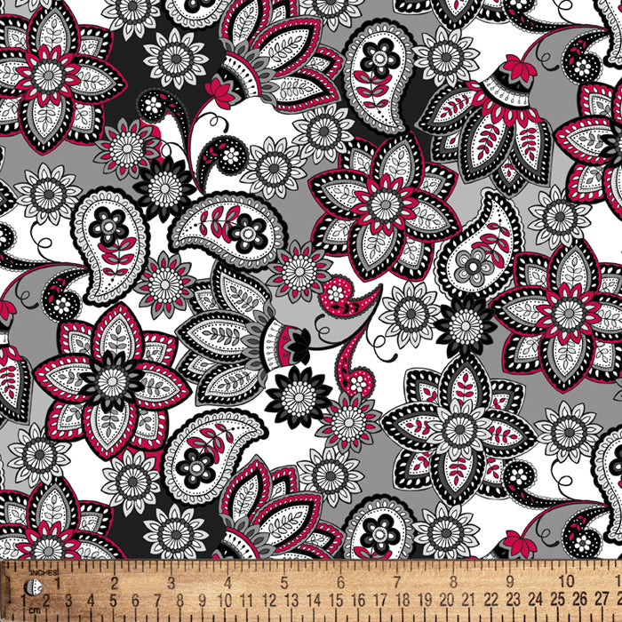 Bali Beauty Gray Cotton Fabric