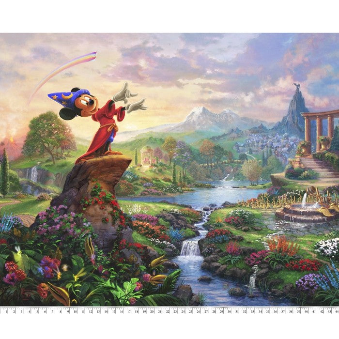 Fantasia Disney By Thomas Kinkade Digital Cotton Print Fabric Panel