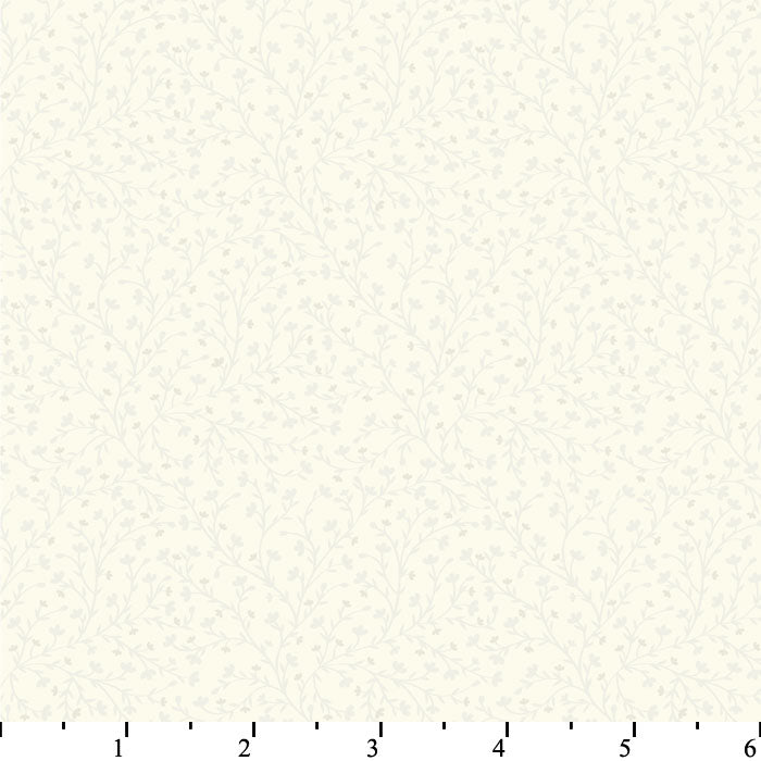 Catherine Floral Vines Cream Digital Cotton Fabric By The Yard