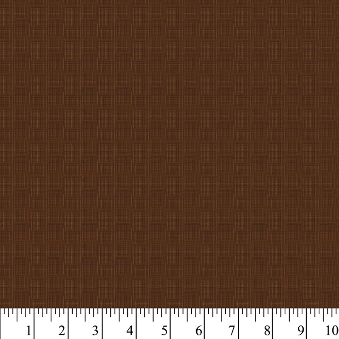 Crosshatch Brown Cotton Fabric, 1 Yard Precut