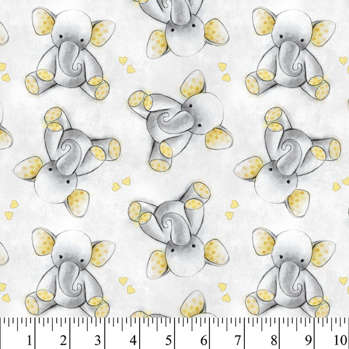 Sleepytime Elephants Flannel Fabric