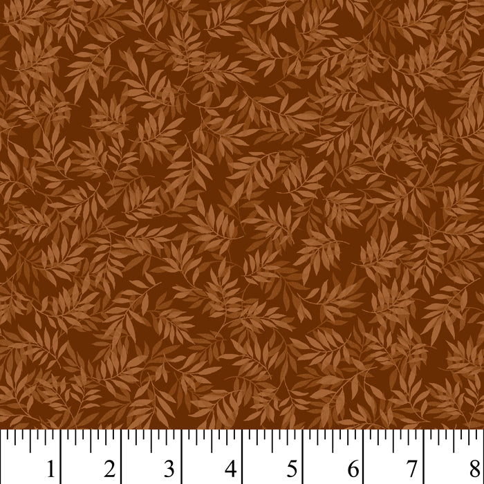 Sweet Foliage Brown Cotton Fabric, 1-Yard PRECUTS