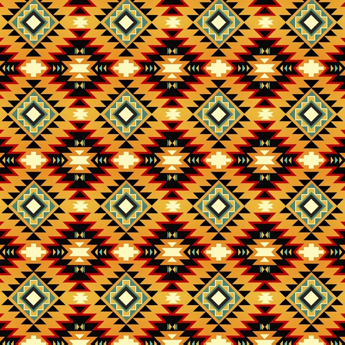 Southwest Argyle Orange Cotton Fabric