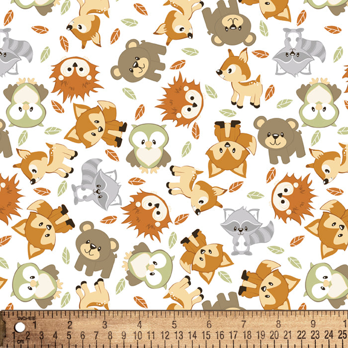 Woodland Animals Flannel Fabric