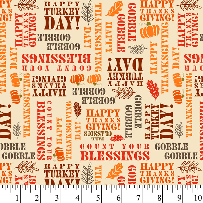 Happy Thanksgiving Cotton Fabric Fat Quarter