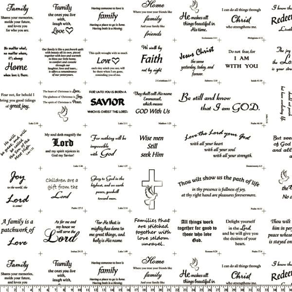 Messages of Faith Cotton Fabric, 1 Yard Precut
