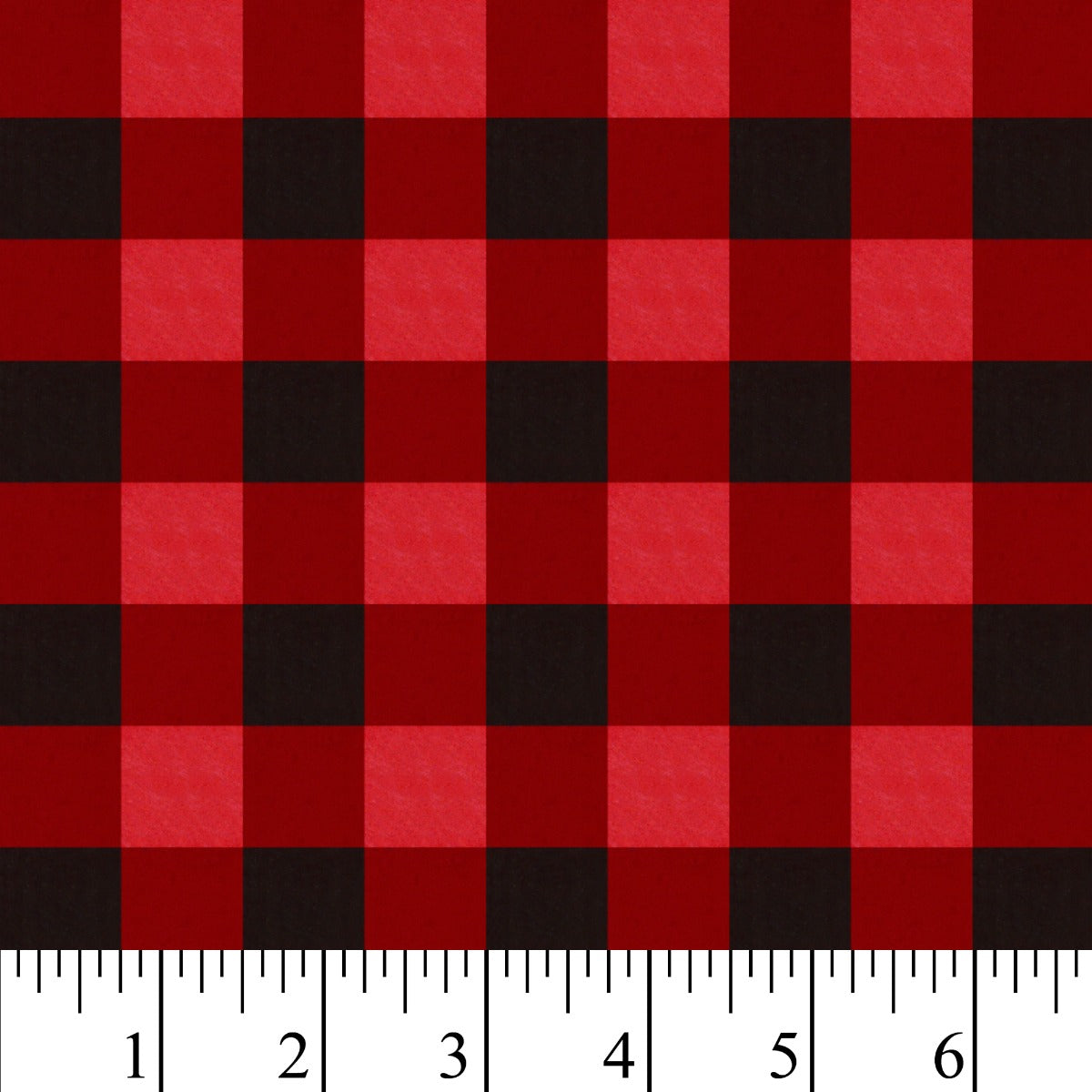 Christmas Black Red Gingham Cotton Fabric