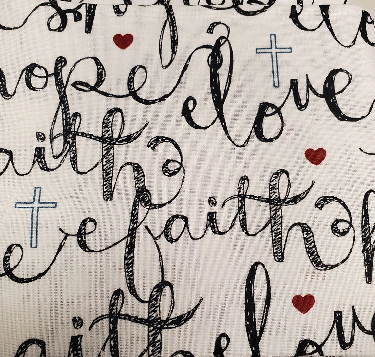 Faith Hope Love Cotton Fabric Fat Quarter