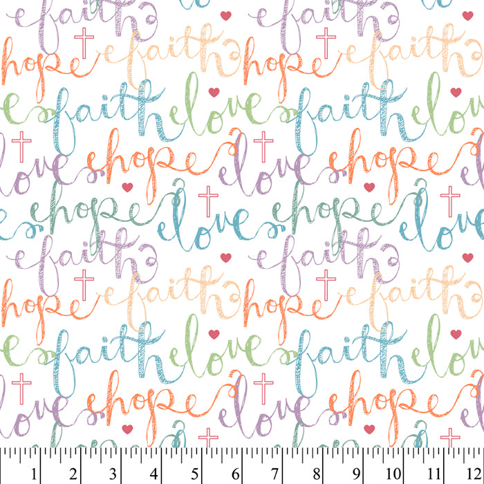 Christian Love Cotton Fabric by the Yard
