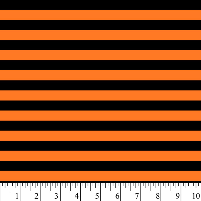Halloween Stripes Cotton Fabric, 1 Yard Precut