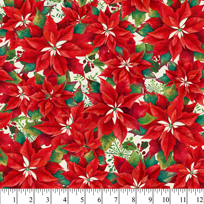 Poinsettias Cotton Fabric Fat Quarter