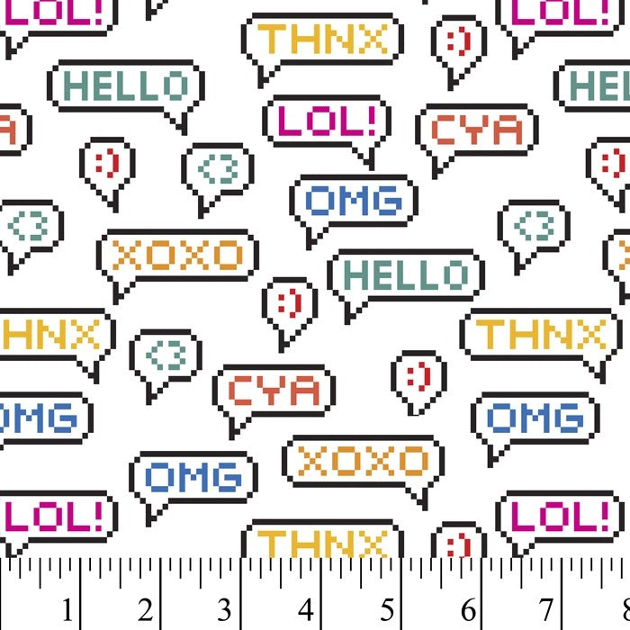 Texting Flannel Fabric