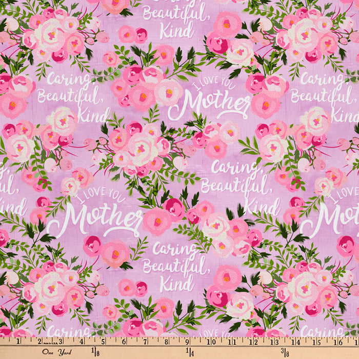 Mother's Day Love Digital Cotton Print Fabric
