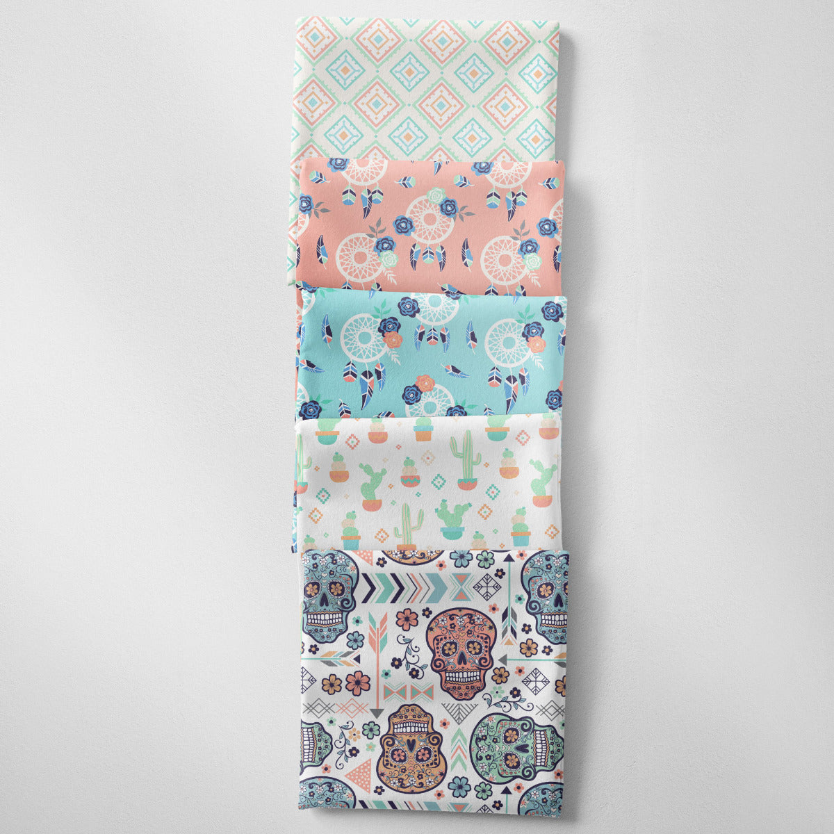 Southwest Skulls 5-piece Cotton Fabric Fat Quarter Bundle
