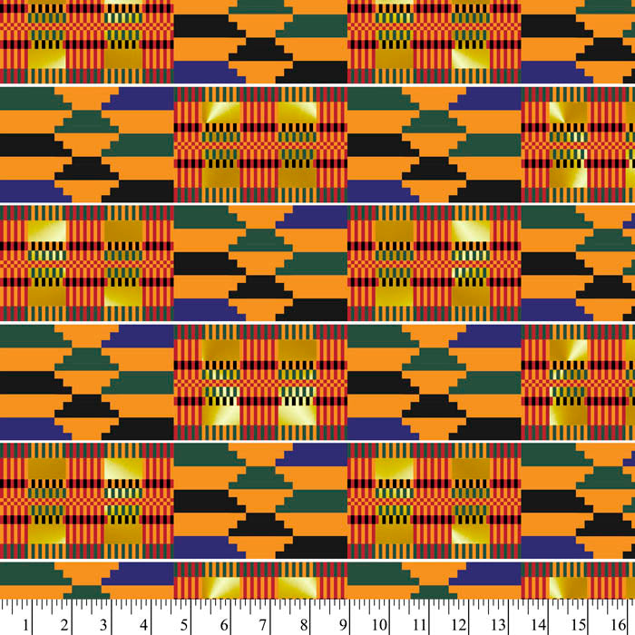 African Kente with Metallic Gold Cotton Fabric