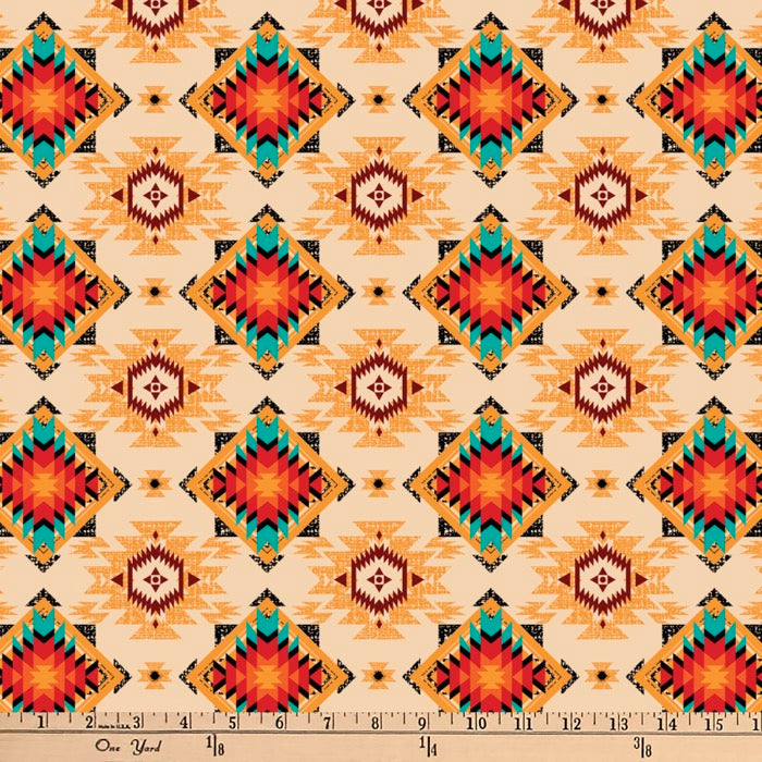 Native Southwest Cream Digital Cotton Print Fabric