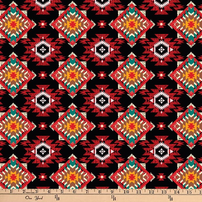 Native Southwest Black Digital Cotton Print Fabric