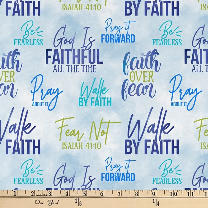 Prayers of Faith Digital Cotton Print Fabric