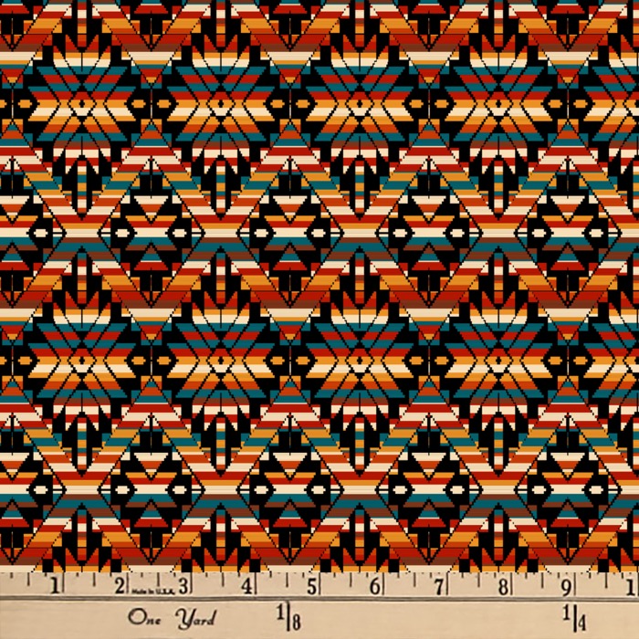 Viva Patterns Black Digital Cotton Print Fabric