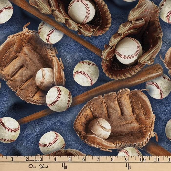 Baseball Sports Digital Cotton Print Fabric