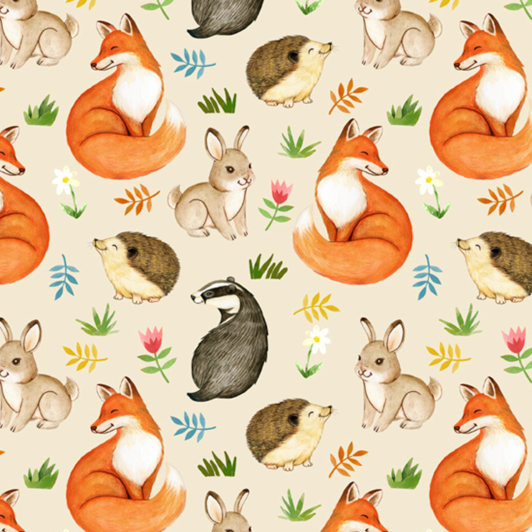 Animals Kiddie Smiles Cotton Fabric