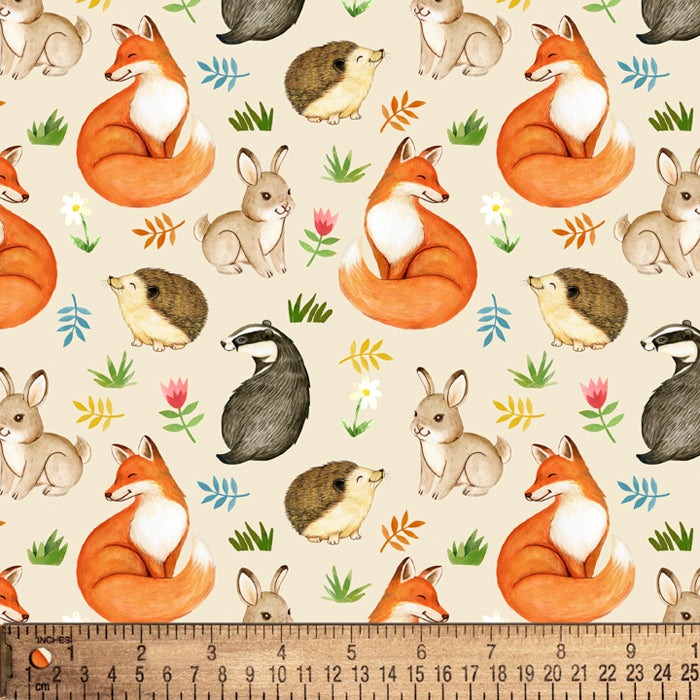 Animals Kiddie Smiles Cotton Fabric