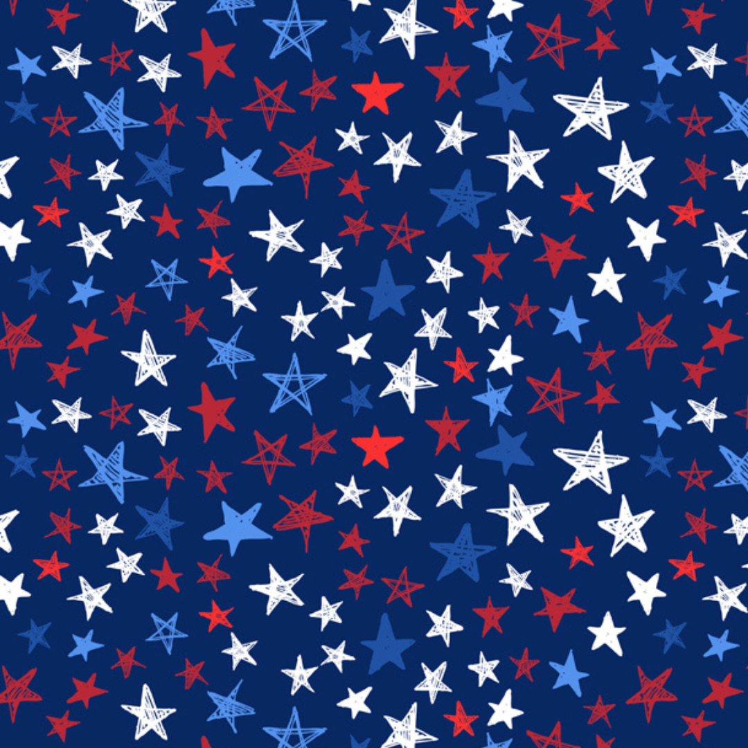 Stars Patriotic Digital Cotton Print Fabric
