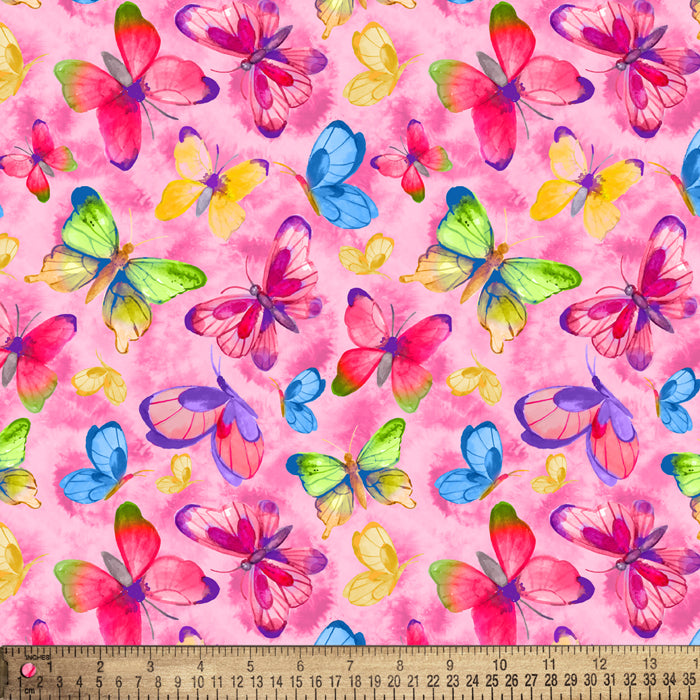 Butterflies Pretty and Colorful Cotton Fabric