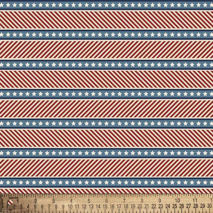 Stars Stripes USA Digital Cotton Print Fabric