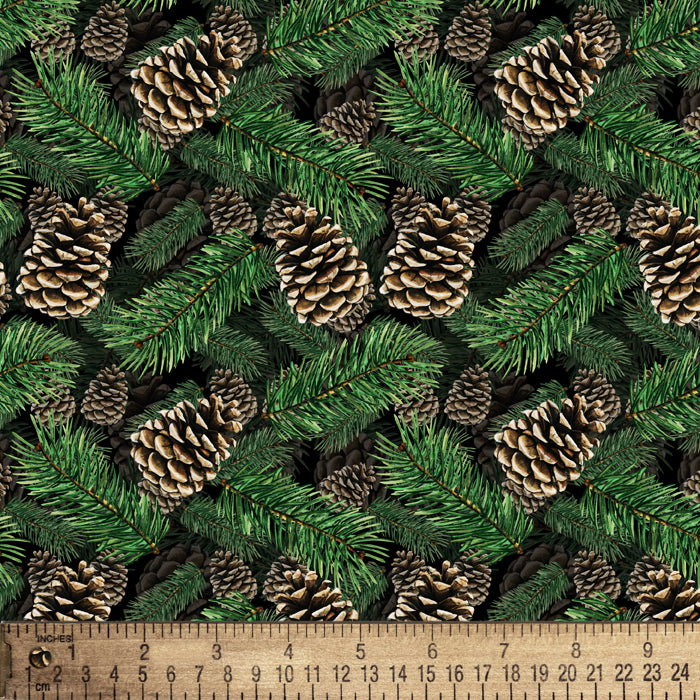 Pinecones Tree Cotton Fabric