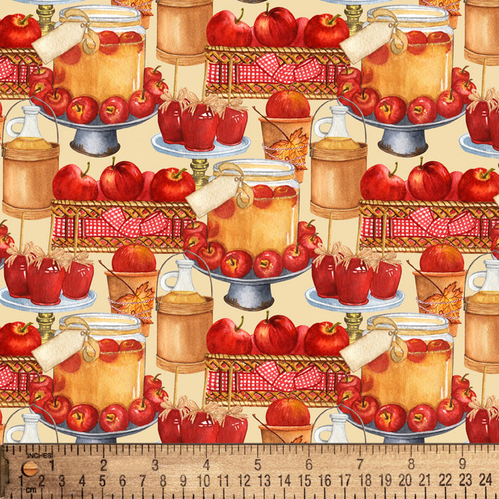Apples Dessert Cotton Fabric