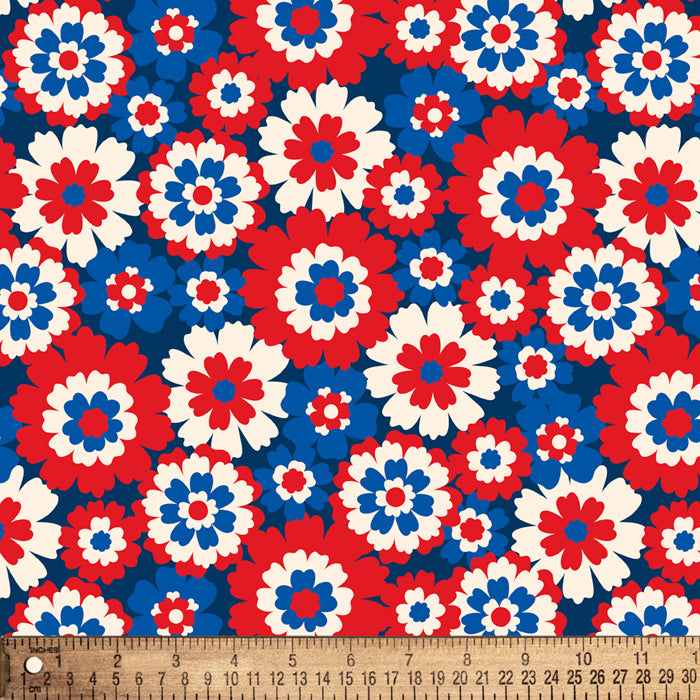 Floral Americana Digital Cotton Print Fabric