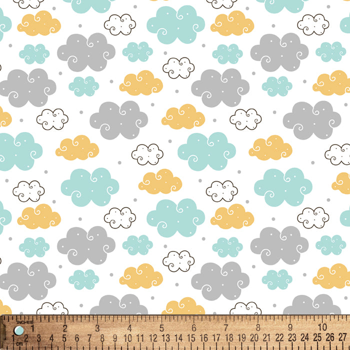 Clouds Baby Flannel Fabric