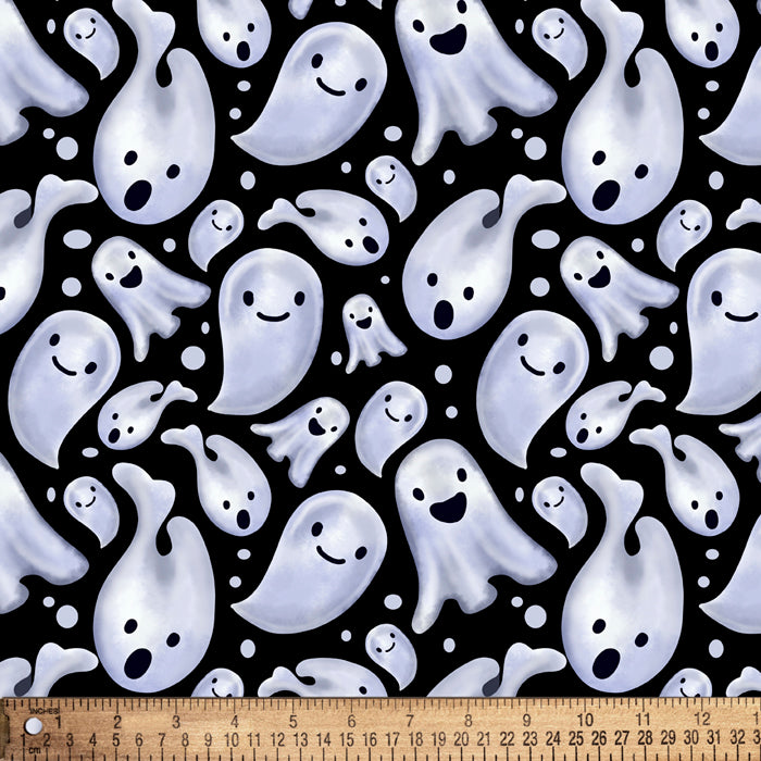 Halloween Ghosts Play Digital Cotton Print Fabric