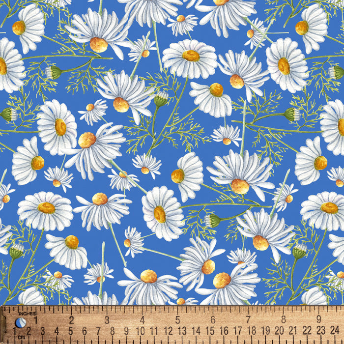 Daisies Wildflowers Cotton Fabric