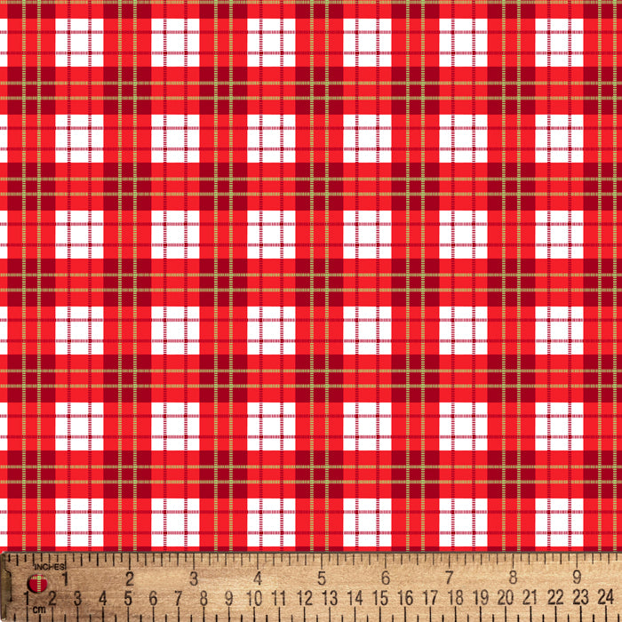 Candy Cane Plaid Cotton Fabric